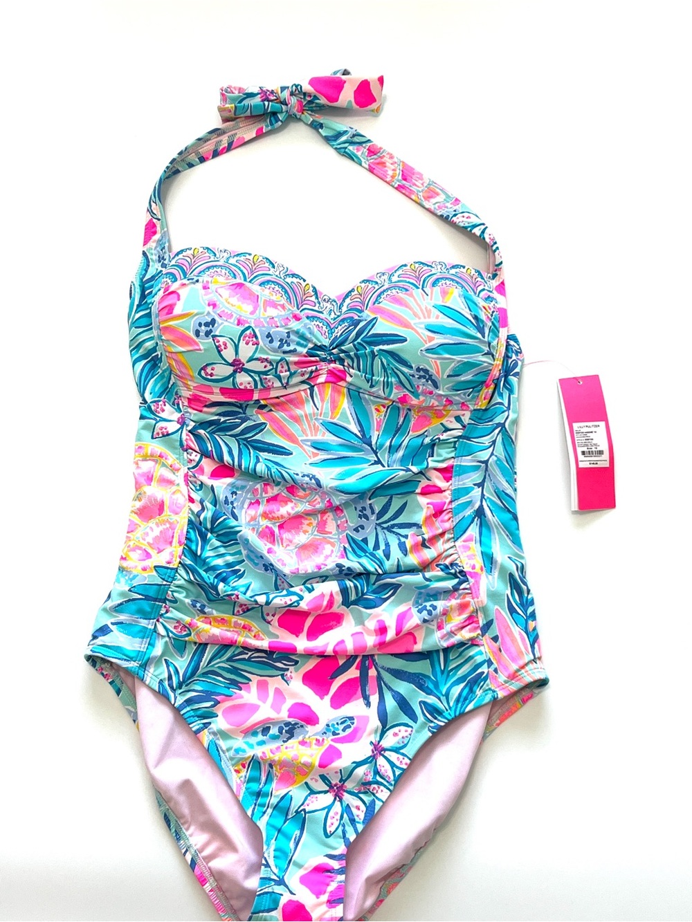 NWT Lilly Pulitzer Kolka One-Piece Swimsuit SEA GLASS AQUA RAINFOREST SIZE 10 - Picture 5 of 8